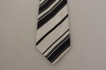 Dolce & Gabbana - Black and White Silk Neck Tie