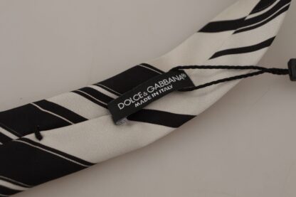 Dolce & Gabbana - Black and White Silk Neck Tie