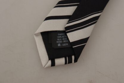 Dolce & Gabbana - Black and White Silk Neck Tie