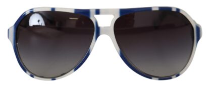 Dolce & Gabbana - Elegant Blue and White Designer Sunglasses