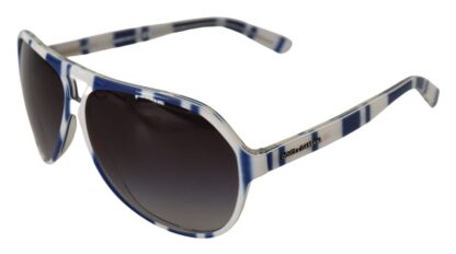 Dolce & Gabbana - Elegant Blue and White Designer Sunglasses