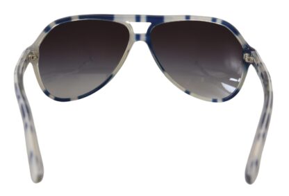 Dolce & Gabbana - Elegant Blue and White Designer Sunglasses