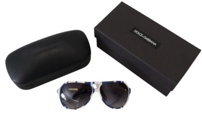 Dolce & Gabbana - Elegant Blue and White Designer Sunglasses