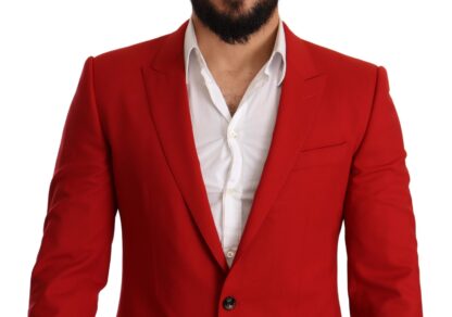 Dolce & Gabbana - Exquisite Red Virgin Wool Two Button Blazer