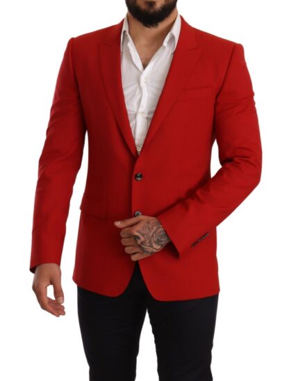 Dolce & Gabbana - Exquisite Red Virgin Wool Two Button Blazer