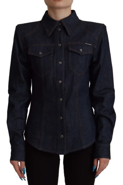 Dolce & Gabbana - Elegant Blue Cotton Denim Shirt