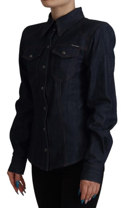 Dolce & Gabbana - Elegant Blue Cotton Denim Shirt