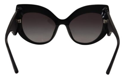 Dolce & Gabbana - Elegant Black and Silver Sequined Butterfly Sunglasses