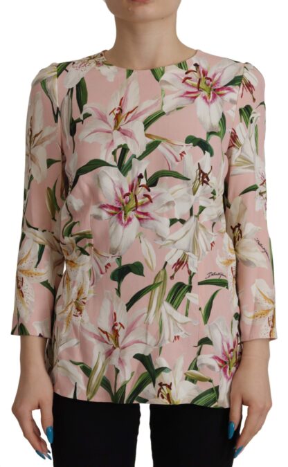 Dolce & Gabbana - Chic Floral Print Round Neck Blouse