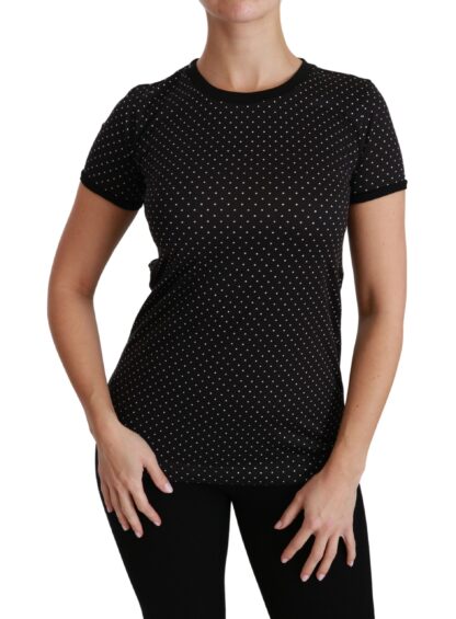 Dolce & Gabbana - Elegant Black Dotted Cotton Dolce Top