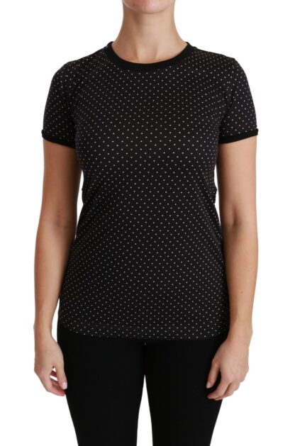 Dolce & Gabbana - Elegant Black Dotted Cotton Dolce Top