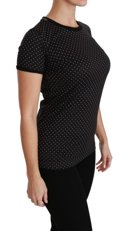 Dolce & Gabbana - Elegant Black Dotted Cotton Dolce Top