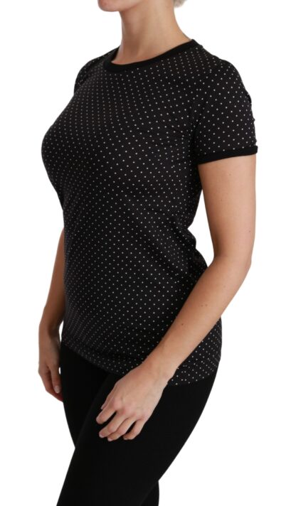 Dolce & Gabbana - Elegant Black Dotted Cotton Dolce Top