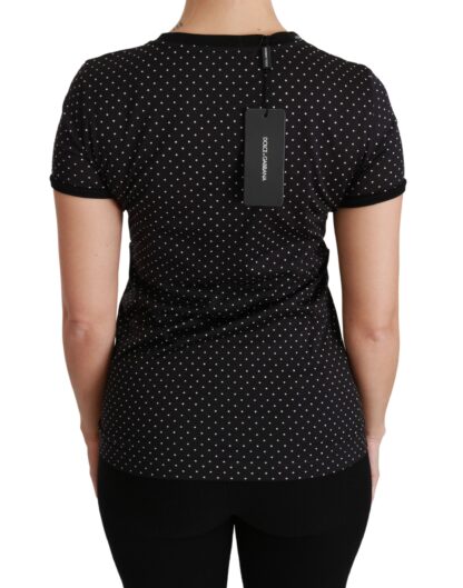 Dolce & Gabbana - Elegant Black Dotted Cotton Dolce Top