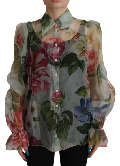 Dolce & Gabbana - Elegant Silk Floral Blouse Long Sleeves