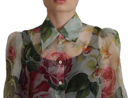 Dolce & Gabbana - Elegant Silk Floral Blouse Long Sleeves