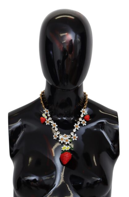 Dolce & Gabbana - Elegant Gold Strawberry Charm Necklace