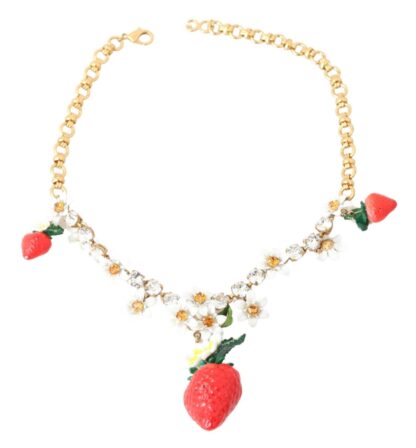 Dolce & Gabbana - Elegant Gold Strawberry Charm Necklace