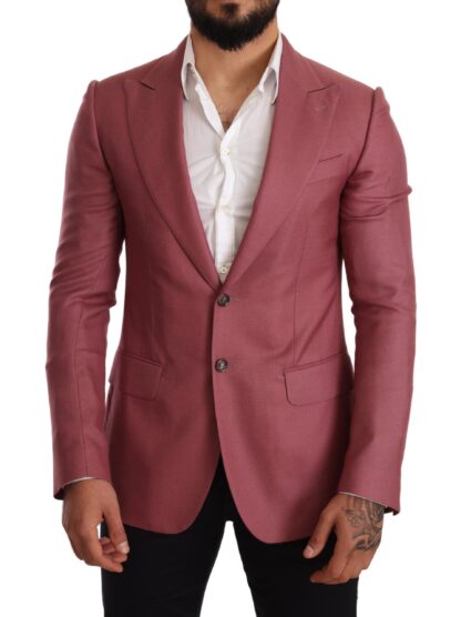 Dolce & Gabbana - Elegant Pink Cashmere Silk Men's Blazer