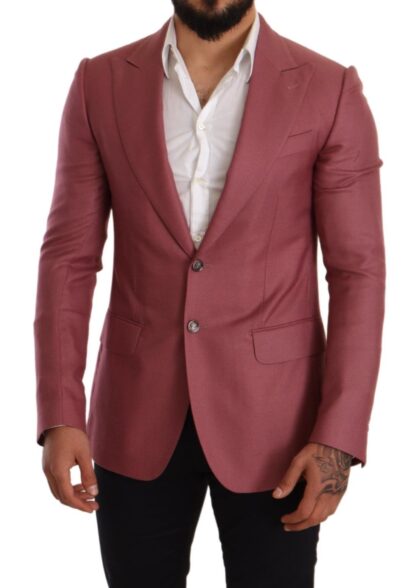 Dolce & Gabbana - Elegant Pink Cashmere Silk Men's Blazer