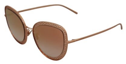 Dolce & Gabbana - Elegant Lace-Patterned Rose Gold Sunglasses