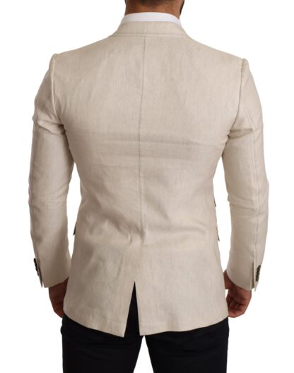 Dolce & Gabbana - Elegant Beige Silk-Linen Blend Blazer