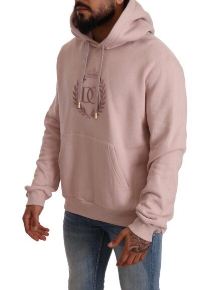 Dolce & Gabbana - Elegant Pink Crown Print Hooded Sweater