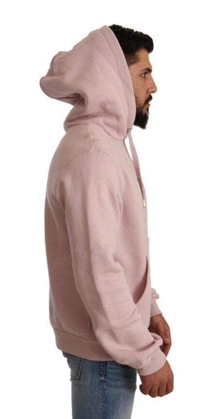 Dolce & Gabbana - Elegant Pink Crown Print Hooded Sweater