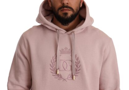 Dolce & Gabbana - Elegant Pink Crown Print Hooded Sweater