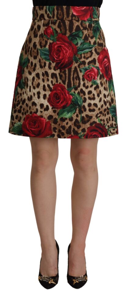 Dolce & Gabbana - Chic Floral Leopard A-Line Mini Skirt