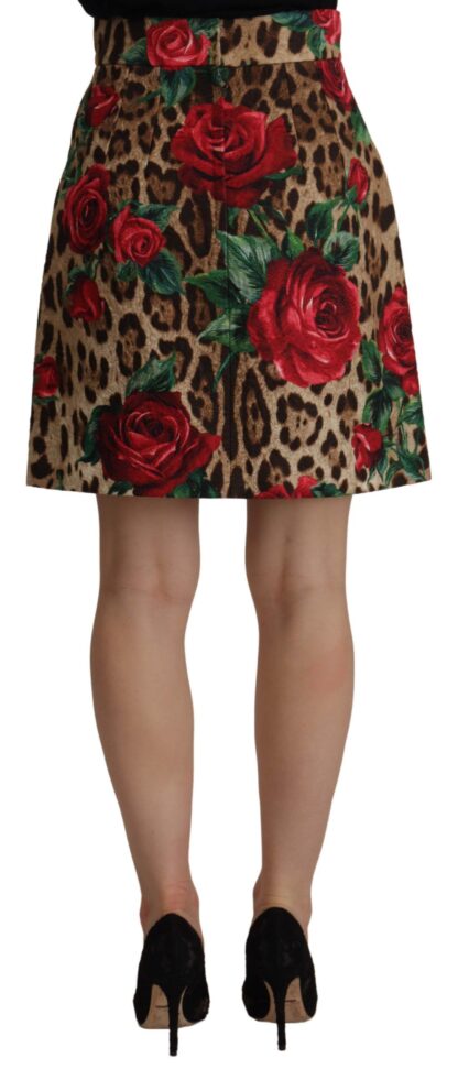 Dolce & Gabbana - Chic Floral Leopard A-Line Mini Skirt