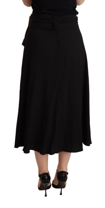 Dolce & Gabbana - Black High Waist Pleated Midi Skirt