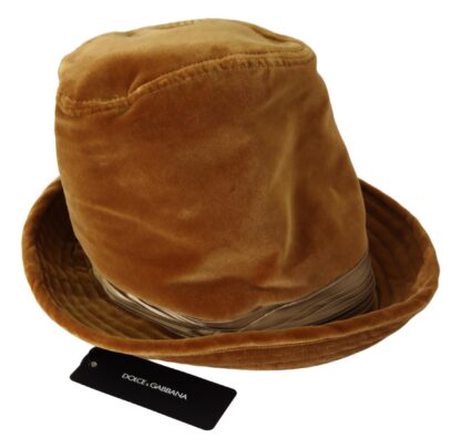 Dolce & Gabbana - Elegant Mustard Velvet Bucket Cap