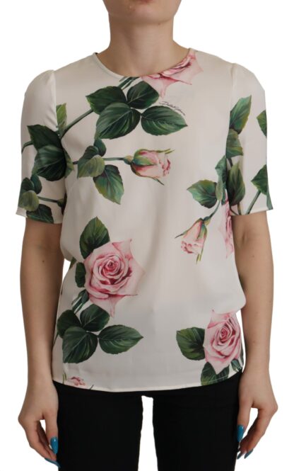 Dolce & Gabbana - Multicolor Floral Zip Back Silk Blouse Top