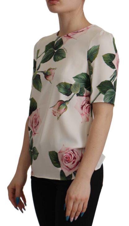 Dolce & Gabbana - Multicolor Floral Zip Back Silk Blouse Top