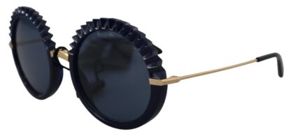 Dolce & Gabbana - Elegant Navy-Gold Round Sunglasses