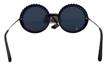 Dolce & Gabbana - Elegant Navy-Gold Round Sunglasses