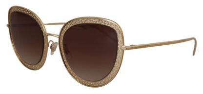 Dolce & Gabbana - Elegant Lace-Patterned Gold Sunglasses