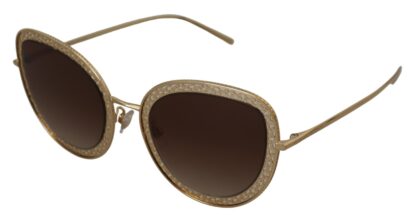 Dolce & Gabbana - Elegant Lace-Patterned Gold Sunglasses