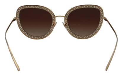 Dolce & Gabbana - Elegant Lace-Patterned Gold Sunglasses