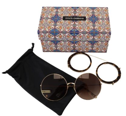 Dolce & Gabbana - Elegant Gradient Brown Metal Sunglasses