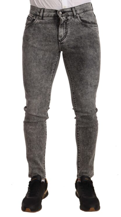 Dolce & Gabbana - Elegant Slim Fit Gray Washed Jeans