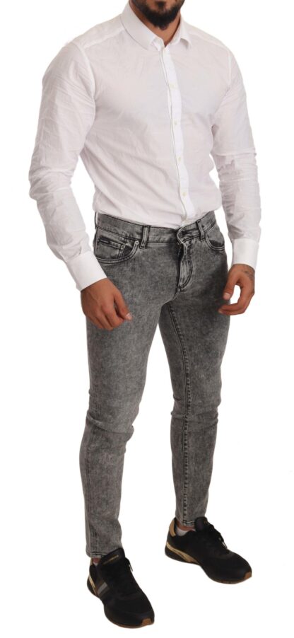 Dolce & Gabbana - Elegant Slim Fit Gray Washed Jeans