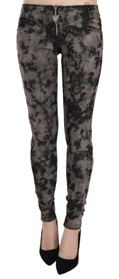 Just Cavalli - Black Gray Faded Low Waist Skinny Denim Trousers Jeans