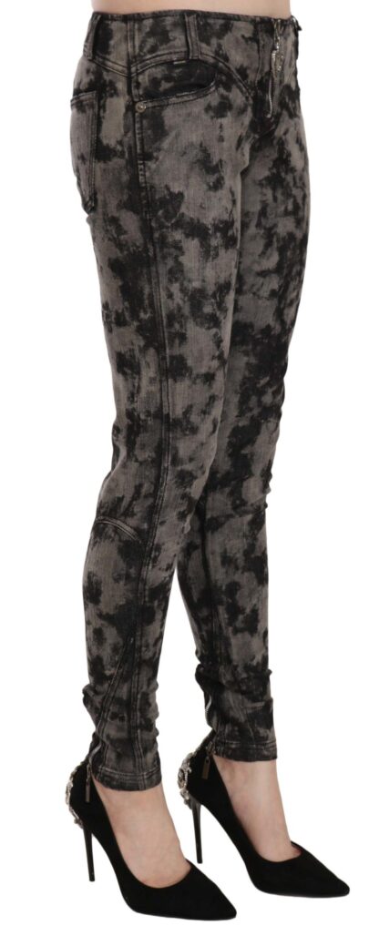 Just Cavalli - Black Gray Faded Low Waist Skinny Denim Trousers Jeans