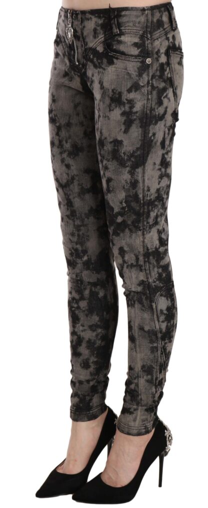 Just Cavalli - Black Gray Faded Low Waist Skinny Denim Trousers Jeans