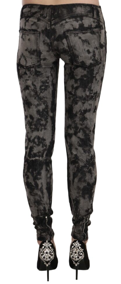 Just Cavalli - Black Gray Faded Low Waist Skinny Denim Trousers Jeans