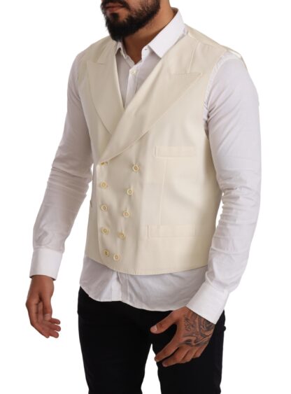 Dolce & Gabbana - Elegant Cream Woolen Double-Breasted Vest