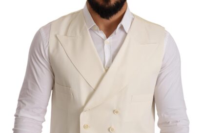 Dolce & Gabbana - Elegant Cream Woolen Double-Breasted Vest