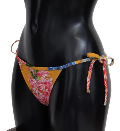 Dolce & Gabbana - Chic Floral Orange Bikini Bottom